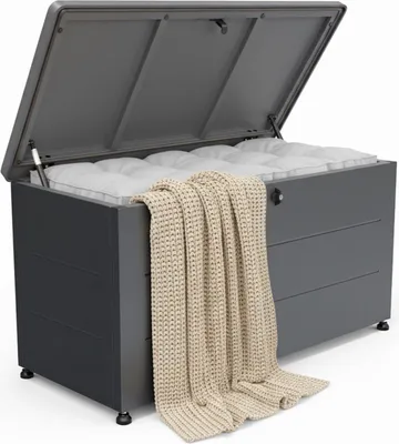 Produktbild von Wetterfeste Gartenaufbewahrungsbox aus Stahl - abschließbar, UV-beständig