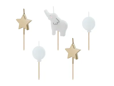 Zdjęcie produktu dla PARTYDECO Świeczki urodz.Słonik 3-5cm mix A5 30701