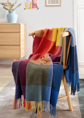 Immagine prodotto di biederlack, coperta in cashmere "Bright Square", 130 x 170 cm, multicolore