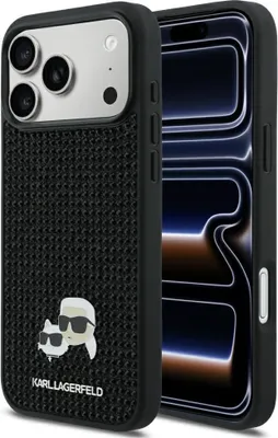 Produktbild von KARL LAGERFELD case passend für IPHONE 17 Pro Max KLHCP17X6PRKCLK (Rhinestone W/ K&C PIN) black