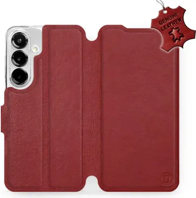 Produktbild von Echtleder Handyhülle für Galaxy S25, Mobiwear Leather, Dunkelrot