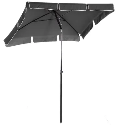Produktbild von Sonnenschirm Strandschirm Mit Uv-Schutz, Knickbar Für Garten & Balkon, Grau & Schwarz