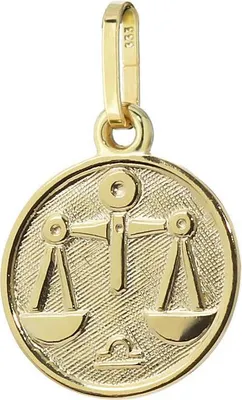 Produktbild von Waage Sternzeichen 333 8 Karat Gelbgold 12mm Kettenanhänger Horoskop Zodiak 9131