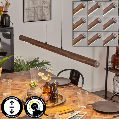 Produktbild von Treviso dimmbare Hängelampe aus Metall/Holz/Kunststoff in Schwarz/Dunkelbraun