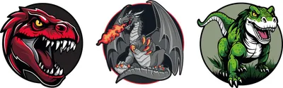 Produktbild von Schneiders Schulranzen-Zubehör Patches 3 teilig Dino Dragons schwarz