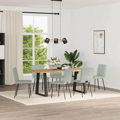 Produktbild von vidaXL Esszimmerstühle 6 Stk. Hellgrau Samt