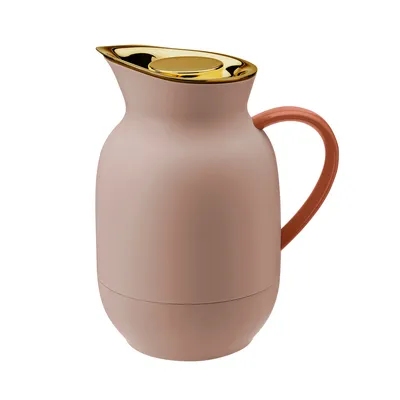 Immagine prodotto di Stelton Isolierkanne Amphora für Kaffee, Kaffeekanne mit Glaseinsatz, Thermokanne, Kunststoff, Soft Peach, 1 Liter, 221-2