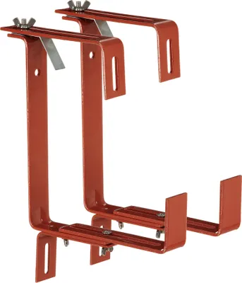 Produktbild von Dehner Blumenkastenhalter Profi für Rohrgeländer, 2 Stück, Metall, terracotta