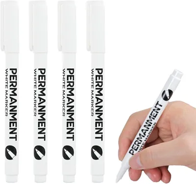 Obrázok produktu pre Akrylové fixky, biele, s jemnou špičkou 1 mm, 4 kusy, vhodné na kameň a keramiku
