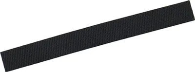 A black rubber strip with a textured surface, presented diagonally against a white background.