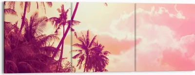Produktbild von Bild auf Leinwand - Leinwandbild - palme dschungel - 150x50cm - Wand Bild - Wanddeko - Wandbilder - Leinwanddruck - Bilder - Kunstdruck - Wanddekoration - Leinwand bilder - Wandkunst - CA150x50-3994