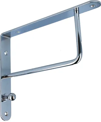 Produktbild von Wandkonsole mit Haken Garderobenkonsole 250x195mm Regalbretthalterung Regalwinkel Chrom glänzend
