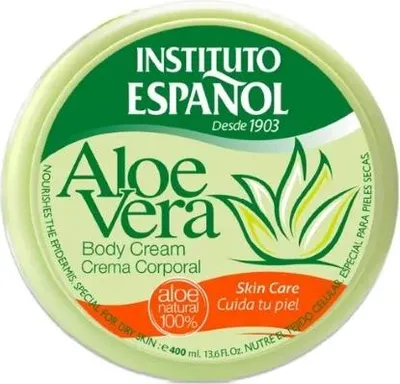 Productafbeelding van Instituto Español Aloe Vera, Crème, voor dames, anti-rimpel, elasticiteit, hydraterend, voedend, regenererend, verzachtend, 400 ml, pot, ingrediënten: Aqua (water), Paraffinum liquidum, Propylene glycol, Dimethicone, Cetyl alcohol, Cetearyl alcohol,...