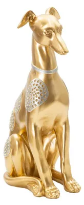 Produktbild von Mauro Ferretti Hundeskulptur Sit Dog 19,8x10x29 cm gold silber