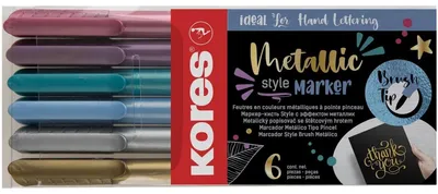 Immagine prodotto di Kores M21461 Kores pennarello con punta in fibra Pennarello con punta a pennello stile metallizzato
