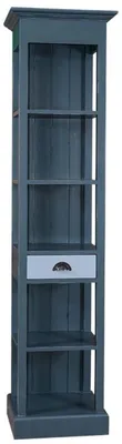 Produktbild von Casa Padrino Landhausstil Regalschrank mit Schublade Blau / Hellblau 50 x 39 x H. 197 cm - Landhausstil Möbel