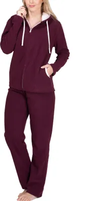 Produktbild von SLOUCHER  Fleece-Anzug Hausanzug aus wärmenden Fleece für Damen ; bordeaux , 44/46