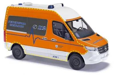 Immagine prodotto di Busch 54061 - Mercedes-Benz Sprinter, passo corto, tetto alto, Corpo dei Vigili del Fuoco di Iserlohn - Nuovo