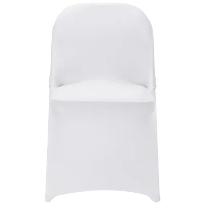 Immagine prodotto di SucceBuy coprisedia in Spandex elastico per sedie pieghevoli, vestibilità universale, sfoderabili e lavabili, per matrimoni, banchetti, feste, celebrazioni, pasti, 12 pezzi, bianco