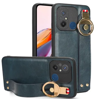 Immagine prodotto di Per Xiaomi Redmi 12C custodia per telefono cellulare Custodia in TPU con supporto per cinturino da polso e supporto per anello