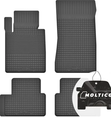 Image de Tapis en caoutchouc avec bordure Tapis de voiture en caoutchouc Tapis de voiture ajustés 4 pièces - convient pour BMW 1-Series E87 2004-2012