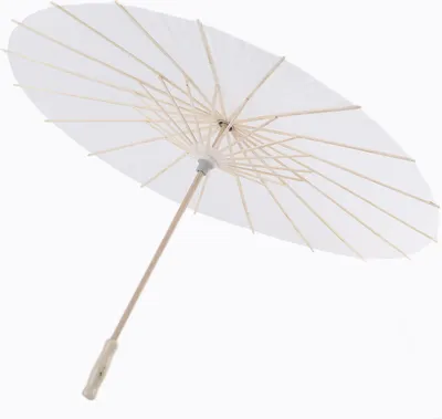 Zdjęcie produktu dla Ozdobny parasol z białego papieru, dekoracja szkolna, rekwizyt fotograficzny (60 cm)