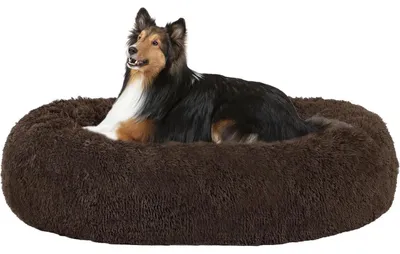 Immagine prodotto di Cuccia per cani, rotonda, ortopedica, morbida e lavabile, diametro 80 cm, color marrone