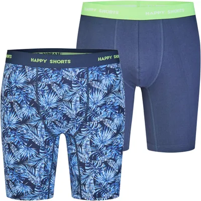 Produktbild von Happy Shorts Herren Langer Boxer Jersey 2-Pack hawaiileaves - Größe L