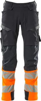 Produktbild von Mascot Hose mit Knietaschen 19179-511-01014 Gr. 90C58 schwarzblau/hi-vis orange