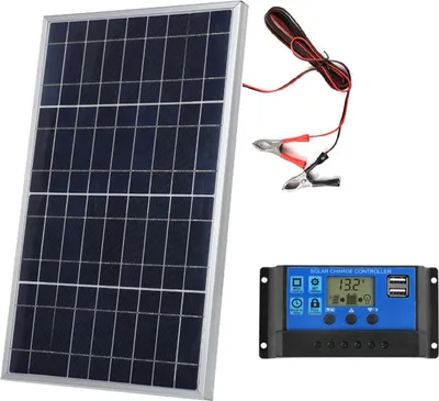 Obrázek produktu pro Solární panel 10W 12V Polykrystalický křemíkový solární panel s regulátorem pro kempování v přírodě