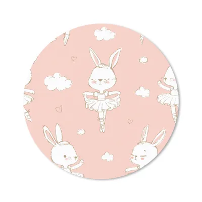 Produktbild von MuchoWow® Mauspad Mousepad Kaninchen - Ballerina - Schnittmuster 30x30 cm - Mousepads - Maus Mat - Pad - Mausunterlage - Tischunterlage - Schreibtischmatten
