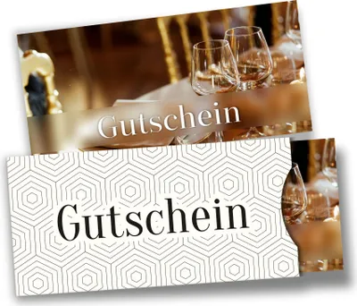 Produktbild von itenga Geschenkgutschein Fotodesign mit Hülle - Motiv RESTAURANT Postkarte zum Ausfüllen 21,0 x 9,8 cm