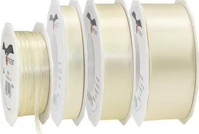 Produktbild von Doppelsatin 25 mm, creme (25 m)