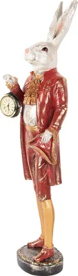 Produktbild von Clayre & Eef Dekorationsfigur Kaninchen 72 cm Beige Goldfarbig Kunststoff Uhr