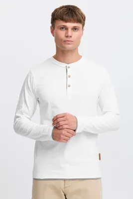 Produktbild von INDICODE IDGifford Herren Longsleeve Langarmshirt Shirt mit Grandad-Ausschnitt Baumwollmischung Regular fit