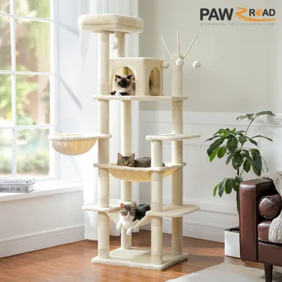Produktbild von PAWZ Road Kratzbaum Katzenbaum 175cm groß für große Katzen beige