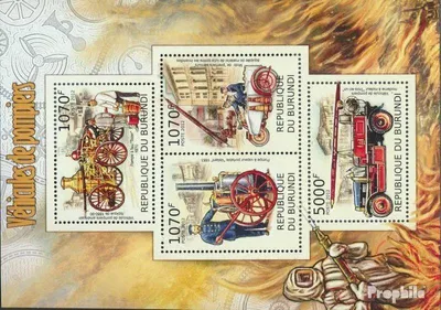 Produktbild von Briefmarken Burundi 2012 Mi 2421-2424 Kleinbogen (kompl.Ausg.) postfrisch Feuerwehrfahrzeuge