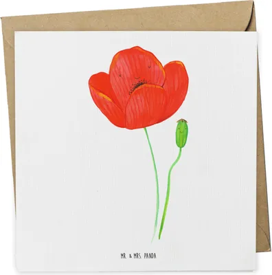 Produktbild von Mr. & Mrs. Panda Grußkarte Blume Mohnblume - Weiß - Geschenk, faltkarte, Mohn, Religion, Respekt, Garten, Klappkarte, Selbstliebe, anlasskarte, Motivation, doppelkarte