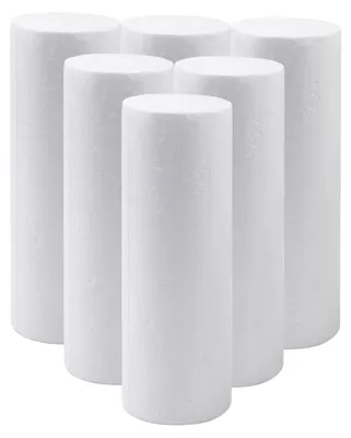 Image de Cylindres en mousse, lot de 6, dimensions 15x5 cm, pour la décoration et les travaux manuels