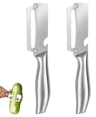 2er-Set Edelstahl-Gemüseschäler, 2-in-1 mit Flaschenöffner