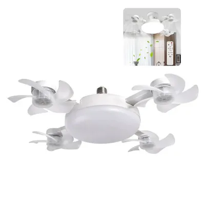 Produktbild von 60W LED Deckenleuchte Ventilator,Fernbedienung Beleuchtungsventilator,Leise Deckenventilator,Dimmbar Timer Einstellbare Windgeschwindigkeit,Faltbar