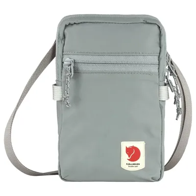 A gray Fjällräven High Coast Pocket bag is shown against a white background.