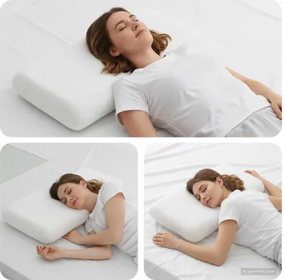 Produktbild von Schlafkissen Uni Weiß 74 x 39 x 13 cm Viscoschaum