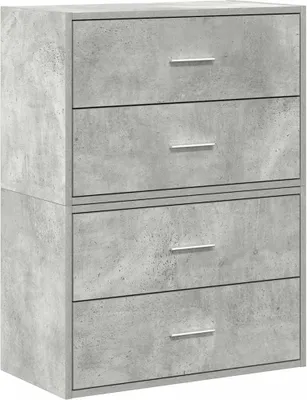 Produktbild von vidaXL Schränke mit 2 Schubladen 2 Stk. Betongrau 60x31x40 cm