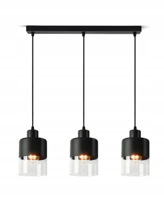 Zdjęcie produktu dla Lampa Sufitowa Wisząca Żyrandol Dual Glass 568-BZ3 LED E27 Black Edition