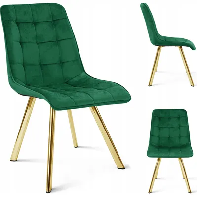 Zdjęcie produktu dla Krzesło Tapicerowane Welurowe Velvet Do Salonu Kuchni Jadalni Avila Zielone
