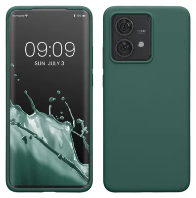 Produktbild von kwmobile Handyhülle für Motorola Edge 40 Neo Hülle - Case Silikon - Kabelloses Laden - Schutzhülle Cover in Tannengrün
