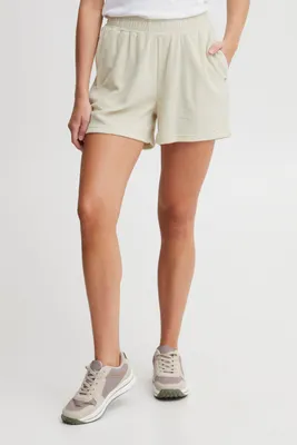 Produktbild von OXMO OXFRINKA Shorts Damen Sweatshorts Kurze Hose aus Frottee Baumwolle mit elastischem Bund Regular-Fit