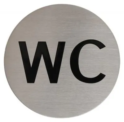 Produktbild von WC Türschild rund selbstklebend 3M Edelstahl 304 Ø 70 mm