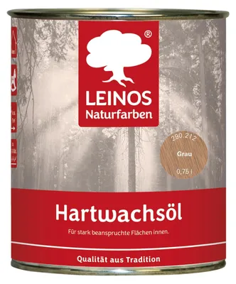 Produktbild von LEINOS Hartwachsöl Grau 0,75 l – Hartwachsöl innen, für Böden & Möbel